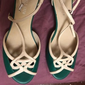 Vintage green strappy flats